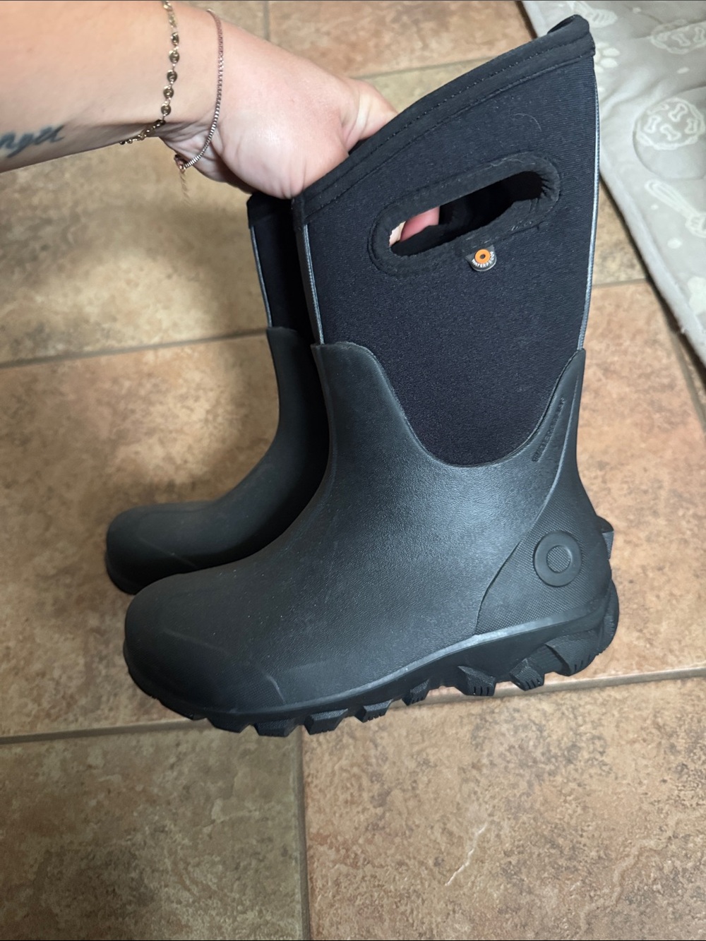 Bogs Black Kids Waterproof Pull-On Snow & Rain Boots